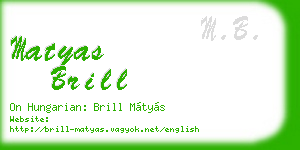 matyas brill business card